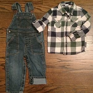 Overalls and shirt bundle